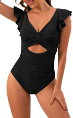 Maxine Collection | Black One Piece Swimsuit with Criss-Cross Design | Flattering Style for Confidence