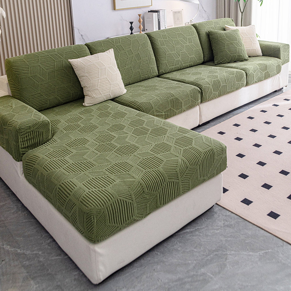 Water Resistant Honeycomb Jacquard Stretch Sofa Cover