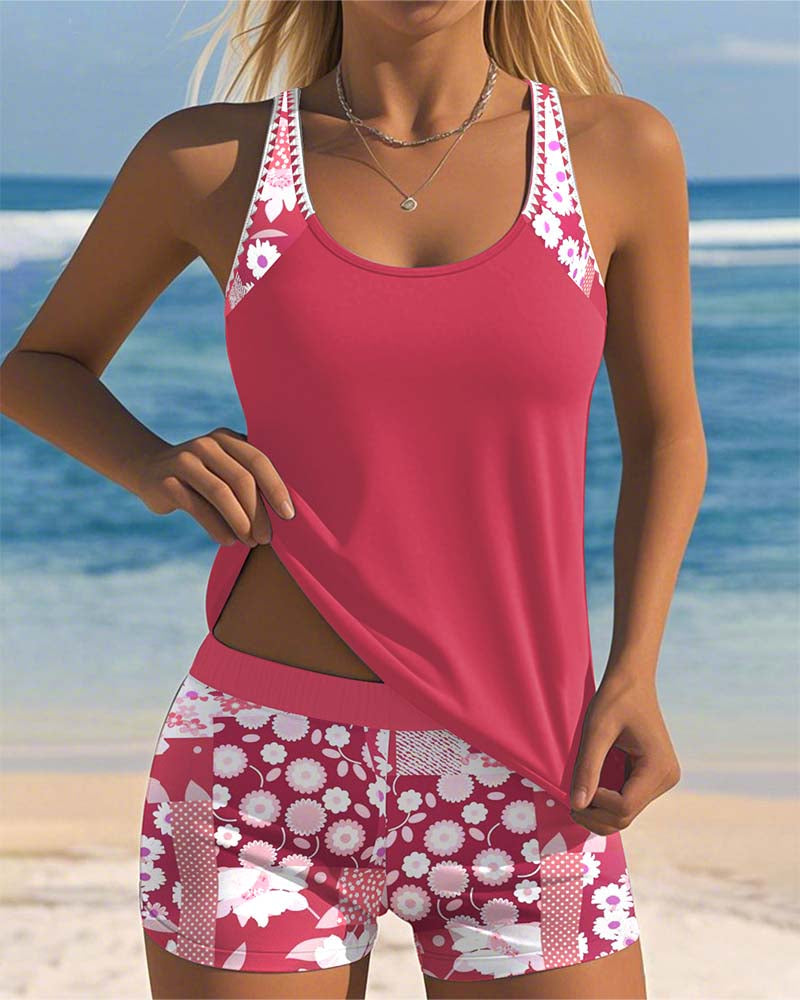 Melanie Collection | Women's Two-Piece Swimsuit with Adjustable Straps | Floral Design for All-Day Comfort