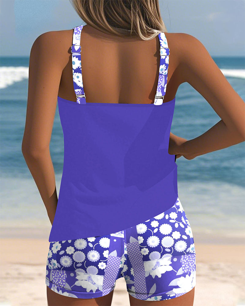 Melanie Collection | Women's Two-Piece Swimsuit with Adjustable Straps | Floral Design for All-Day Comfort