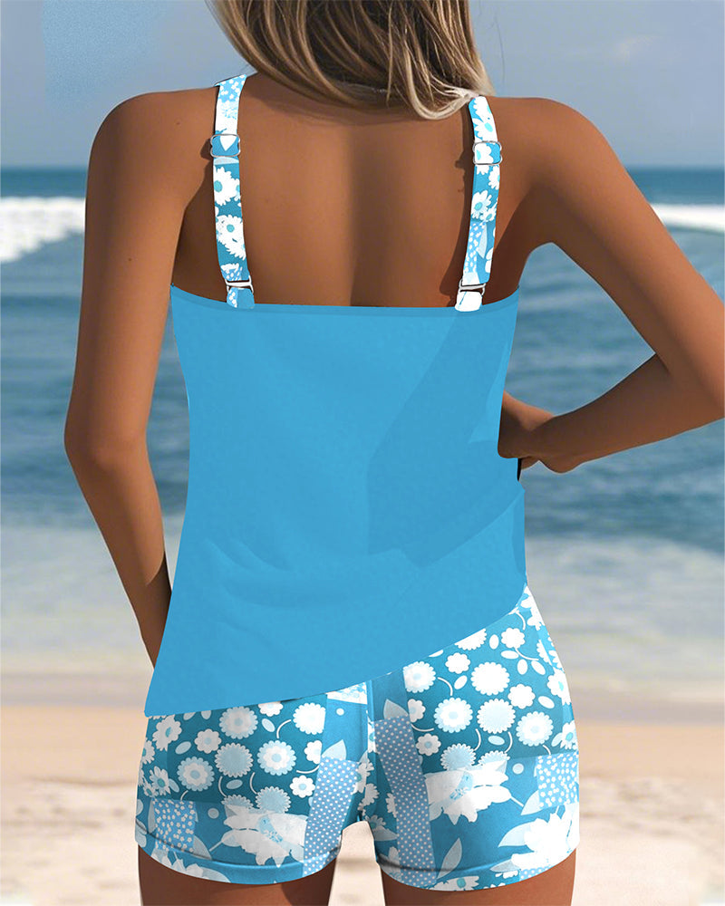 Melanie Collection | Women's Two-Piece Swimsuit with Adjustable Straps | Floral Design for All-Day Comfort