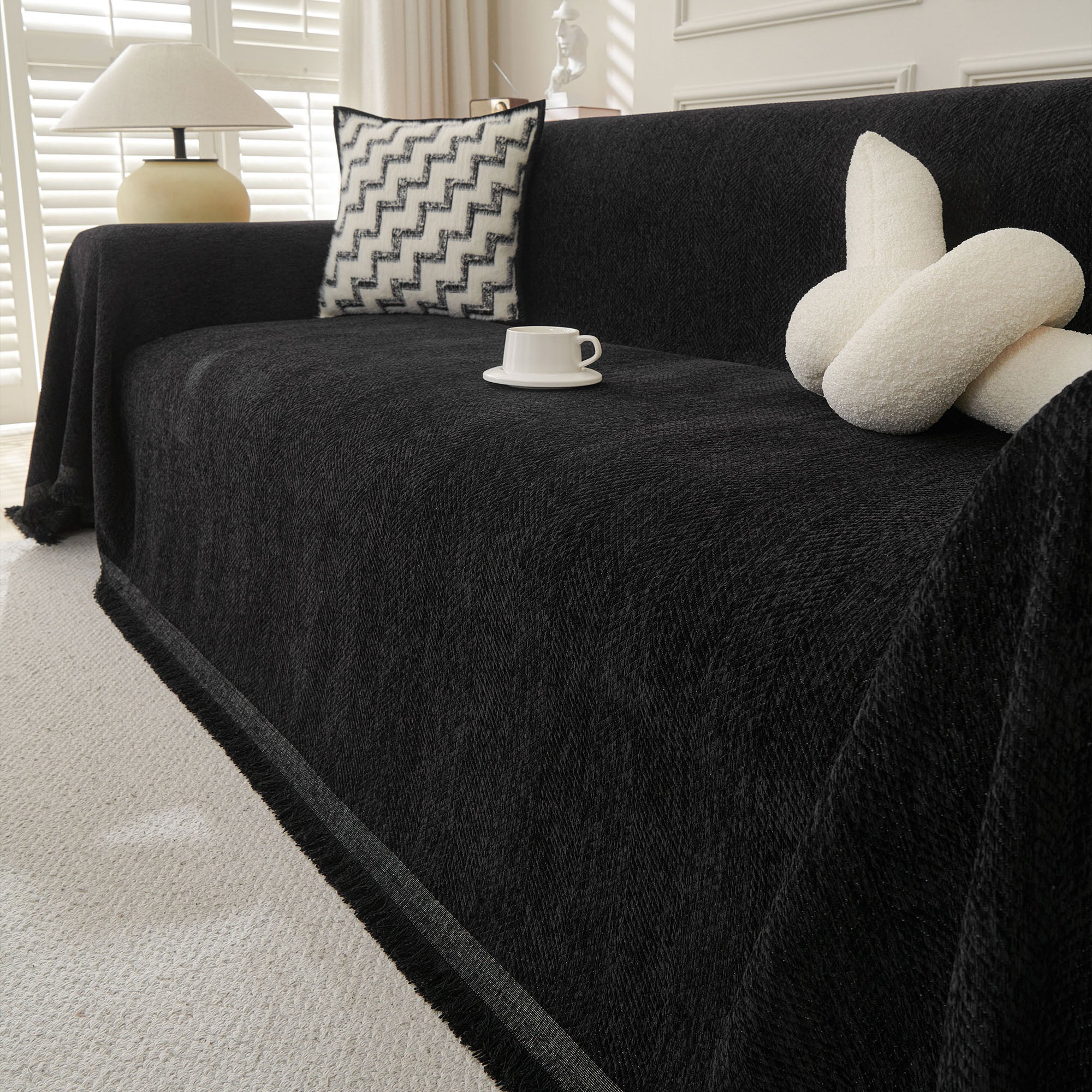 Soft Breathable Herringbone Sofa Cover for Modern Cozy Living