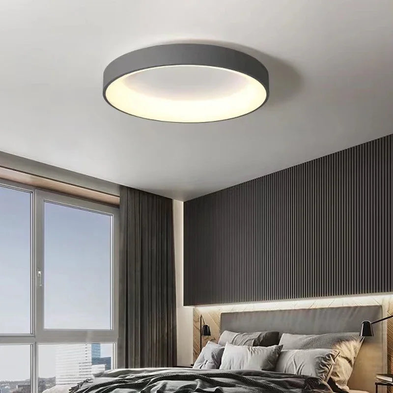 Minimalist Flush Mount Ceiling Light with Adjustable Brightness | Modern LED Design for Cozy Ambiance