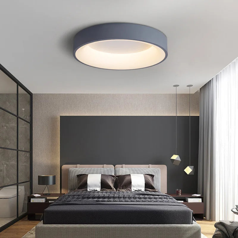Minimalist Flush Mount Ceiling Light with Adjustable Brightness | Modern LED Design for Cozy Ambiance