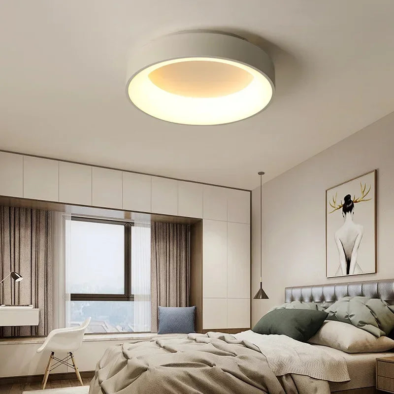Minimalist Flush Mount Ceiling Light with Adjustable Brightness | Modern LED Design for Cozy Ambiance