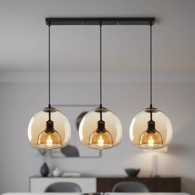 Minimalist Glass Pendant Light with Dimmable Feature | Elegant Kitchen Pendant Lighting for Modern Spaces