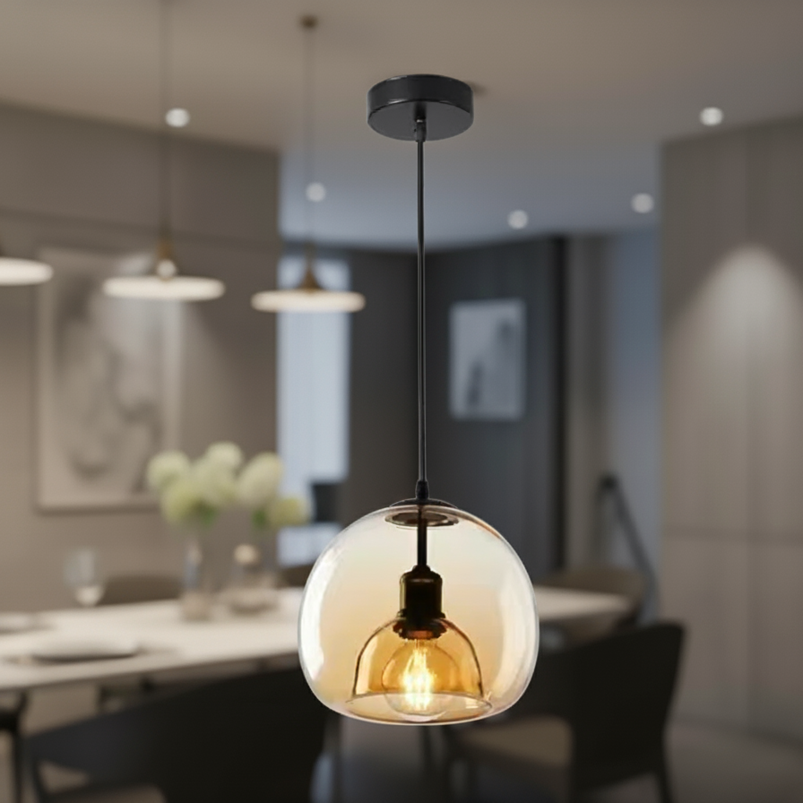 Minimalist Glass Pendant Light with Dimmable Feature | Elegant Kitchen Pendant Lighting for Modern Spaces