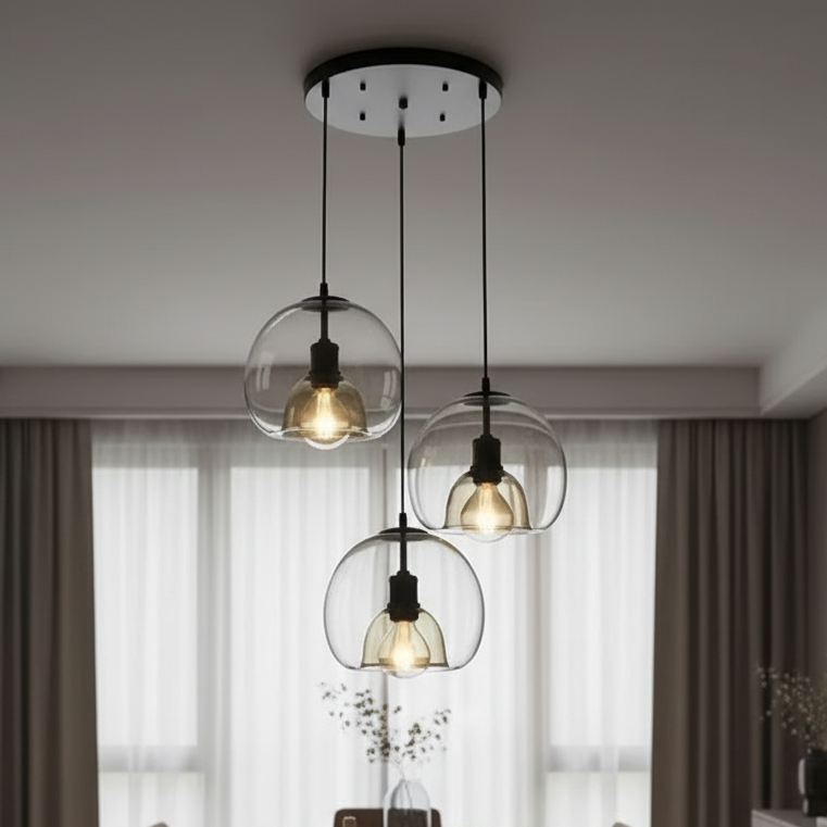 Minimalist Glass Pendant Light with Dimmable Feature | Elegant Kitchen Pendant Lighting for Modern Spaces