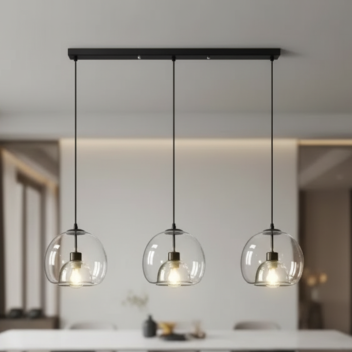 Minimalist Glass Pendant Light with Dimmable Feature | Elegant Kitchen Pendant Lighting for Modern Spaces
