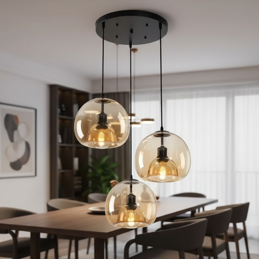 Minimalist Glass Pendant Light with Dimmable Feature | Elegant Kitchen Pendant Lighting for Modern Spaces