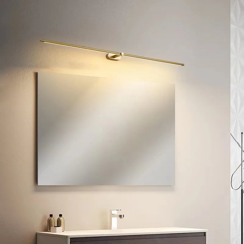 Linear Wall Sconce, LED Gold Accents, Aluminum, Black Gold, Modern