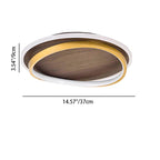 Minimalist Walnut Grain Flush Mount Ceiling Light with LED Illumination | Modern Design for Elegant Spaces