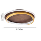 Minimalist Walnut Grain Flush Mount Ceiling Light with LED Illumination | Modern Design for Elegant Spaces