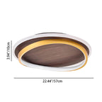 Minimalist Walnut Grain Flush Mount Ceiling Light with LED Illumination | Modern Design for Elegant Spaces