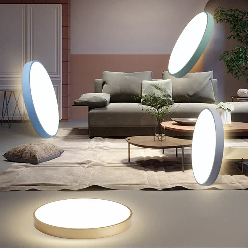 Minimalist | Flush Mount Ceiling Light with Three-Color Dimming | Energy-Efficient LED Illumination for Bedrooms and Studies