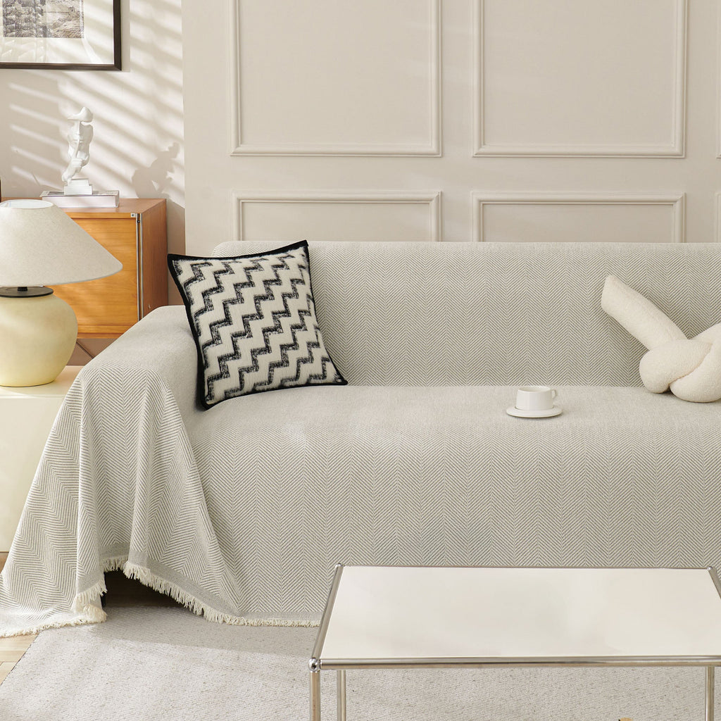 Soft Breathable Herringbone Sofa Cover for Modern Cozy Living