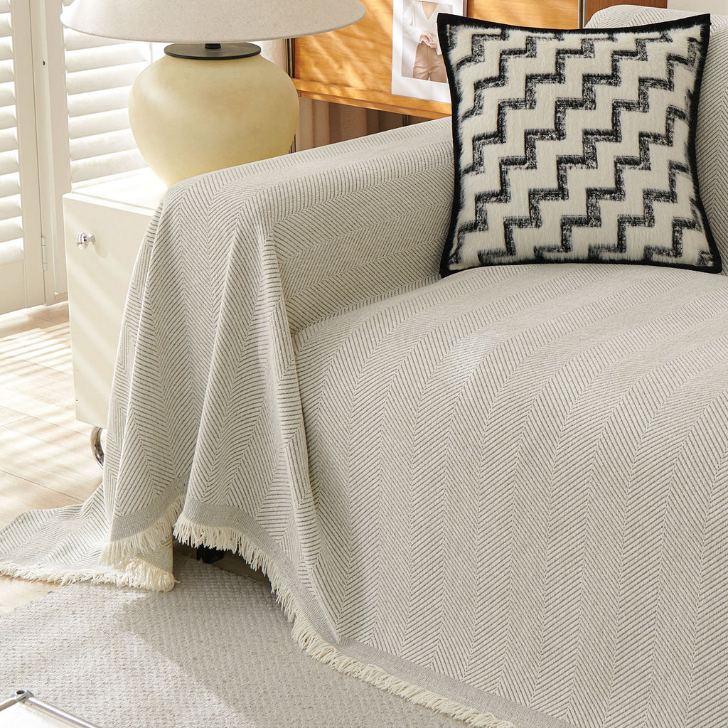 Soft Breathable Herringbone Sofa Cover for Modern Cozy Living