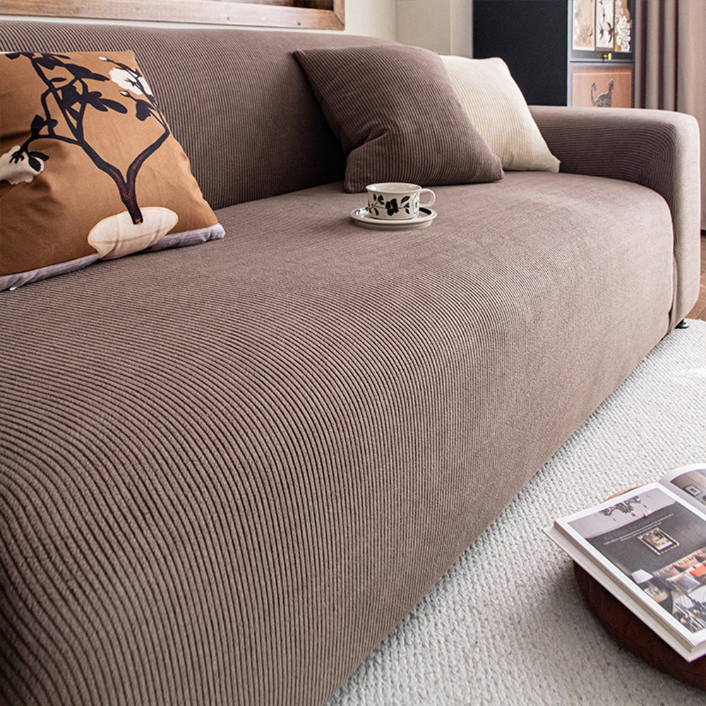 Stretch Corduroy Full Coverage Sofa Slipcover for Everyday Use