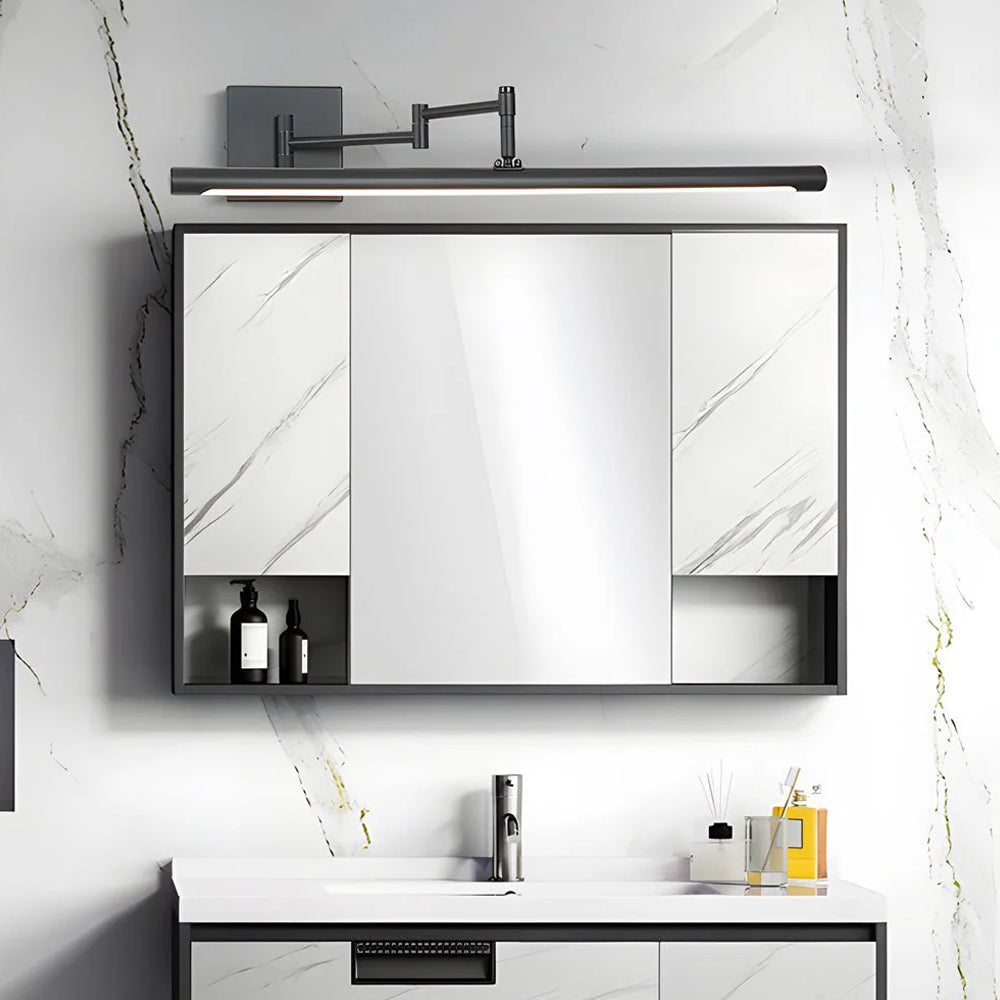 Modern Adjustable LED Vanity Light with Matte Black Finish for Bathroom Lighting