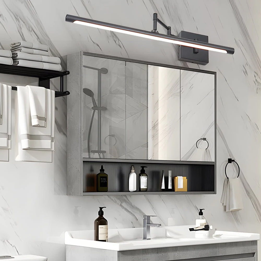 Modern Adjustable LED Vanity Light with Matte Black Finish for Bathroom Lighting