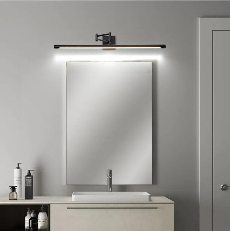 Modern Adjustable LED Vanity Light with Matte Black Finish for Bathroom Lighting