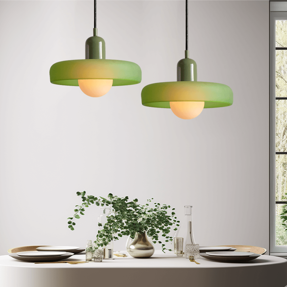 Modern Bauhaus | Glass Pendant Light with Adjustable Suspension | Stylish Kitchen Pendant Lighting for Vibrant Ambiance