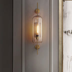 Modern Brass Wall Sconce with Honeycomb Glass Shade | Elegant Wall Lighting for Ambient Indoor Spaces