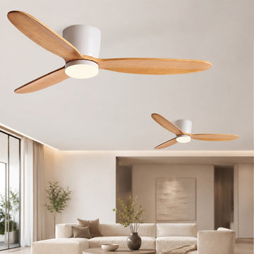 Modern Ceiling Fans with Lights | LED Flush Mount Design & 6-Speed DC Motor for Enhanced Airflow