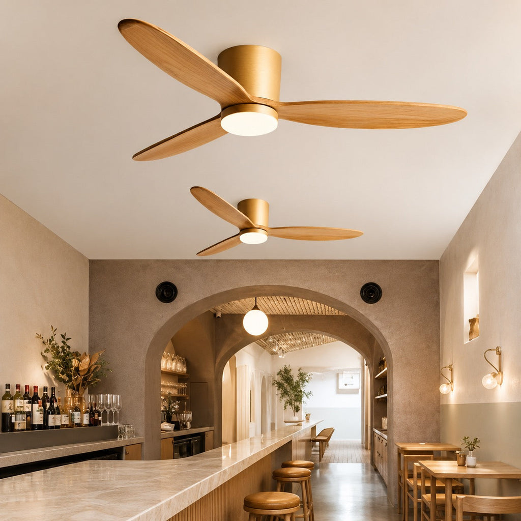 Modern Ceiling Fans with Lights | LED Flush Mount Design & 6-Speed DC Motor for Enhanced Airflow