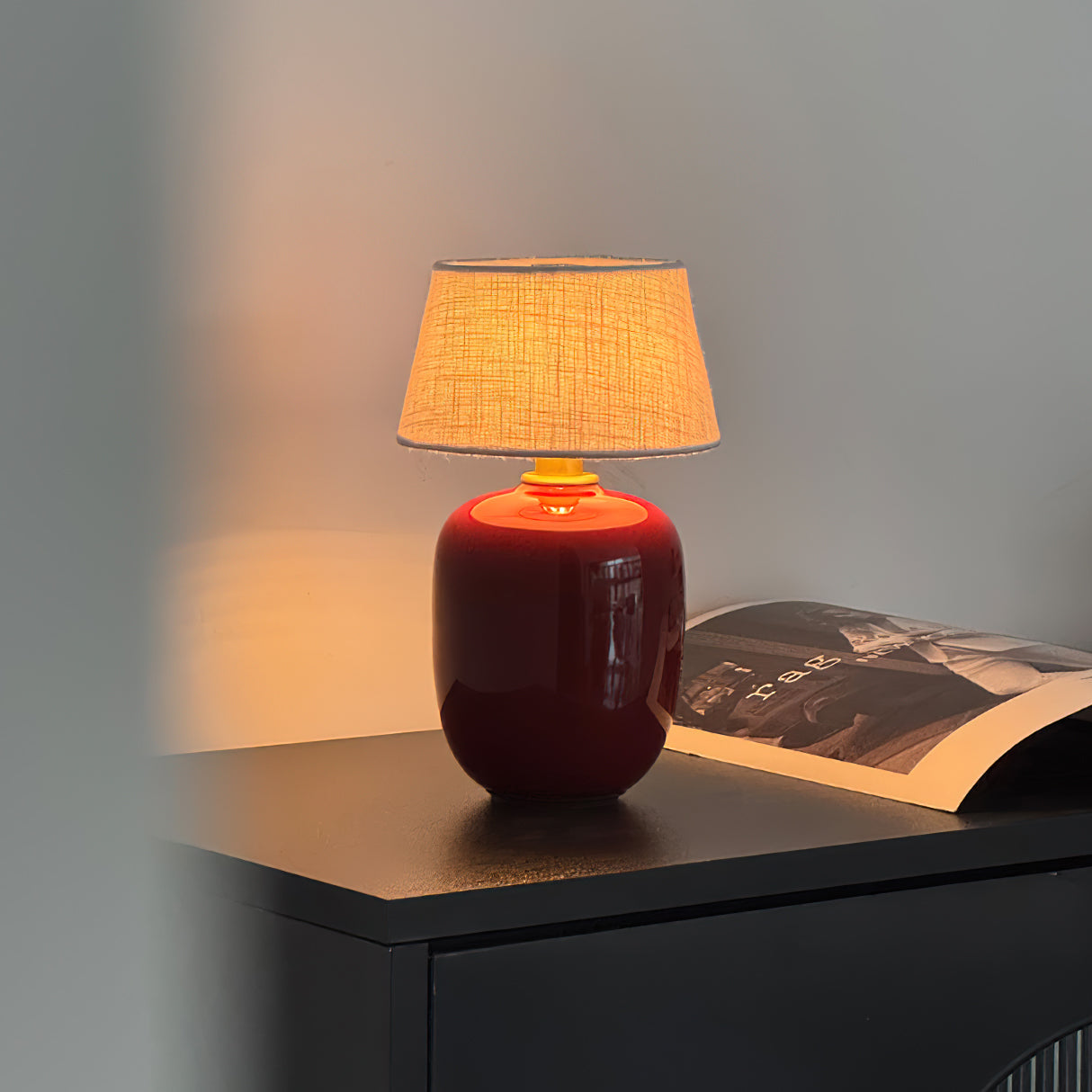 Modern Ceramic Bedside Lamp with Rechargeable Cordless Design | Elegant Nightstand Lighting for Cozy Bedrooms