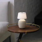 Modern Ceramic Bedside Lamp with Rechargeable Cordless Design | Elegant Nightstand Lighting for Cozy Bedrooms