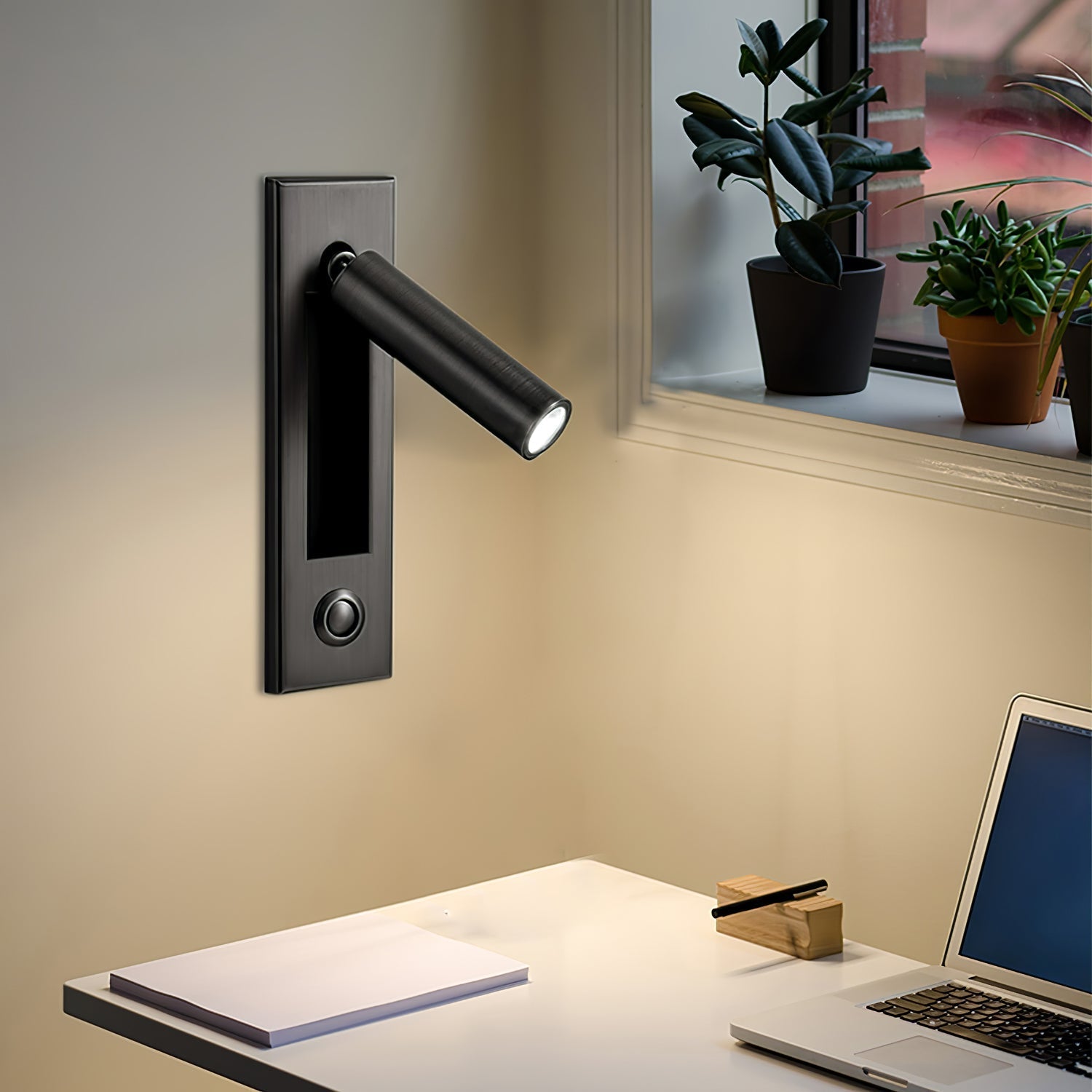Modern Embedded Bedside Wall Sconce with Adjustable Lighting | Sleek Design for Cozy Ambiance