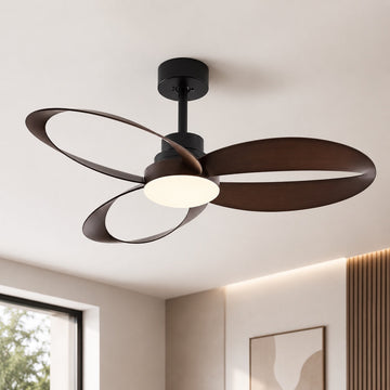 Modern Flush Mount Ceiling Fan with LED Light & Remote Control | 6-Speed DC Motor for Enhanced Airflow