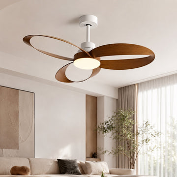 Modern Flush Mount Ceiling Fan with LED Light & Remote Control | 6-Speed DC Motor for Enhanced Airflow