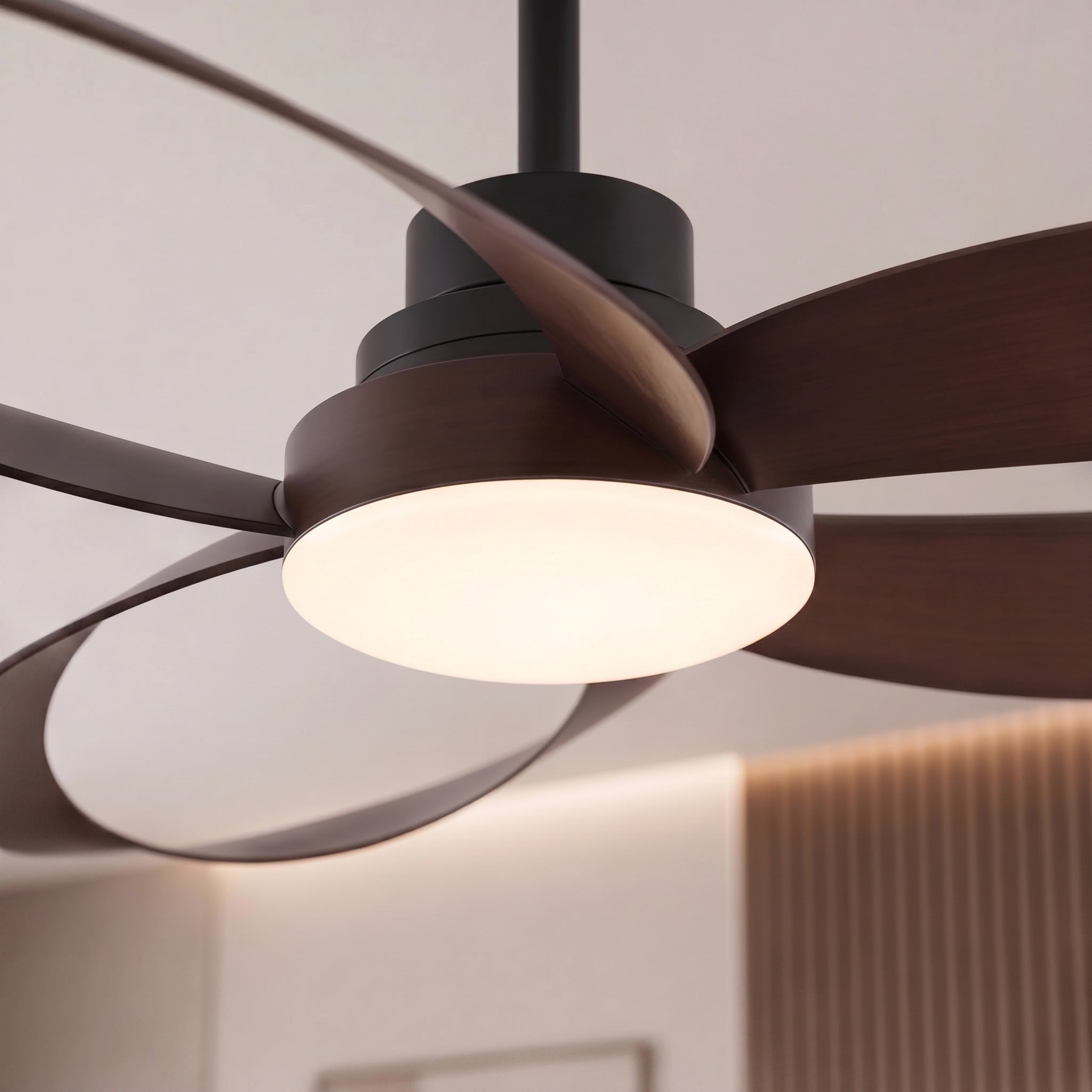 Modern Flush Mount Ceiling Fan with LED Light & Remote Control | 6-Speed DC Motor for Enhanced Airflow