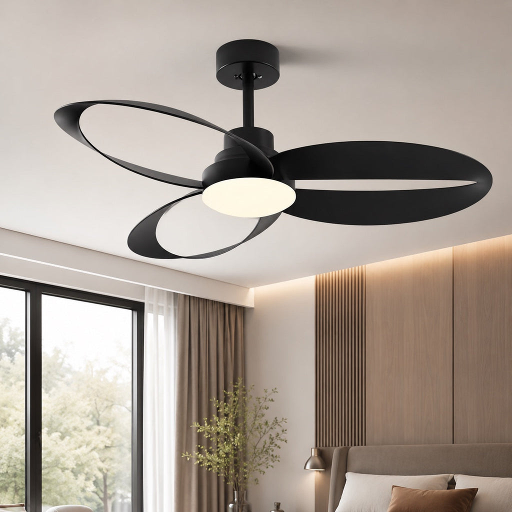 Modern Flush Mount Ceiling Fan with LED Light & Remote Control | 6-Speed DC Motor for Enhanced Airflow