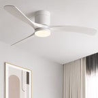 Modern Flush Mount Ceiling Fan with LED Light & Remote Control | Whisper-Quiet Design for Year-Round Comfort