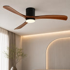 Modern Flush Mount Ceiling Fan with LED Light & Remote Control | Whisper-Quiet Design for Year-Round Comfort