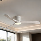 Modern Flush Mount Ceiling Fan with LED Light & Remote Control | Whisper-Quiet Design for Year-Round Comfort