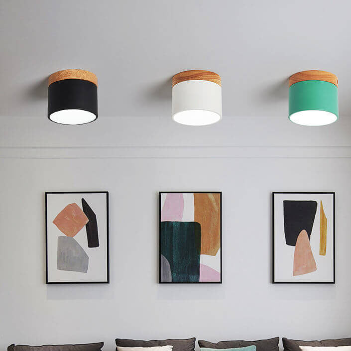 Modern Flush Mount Ceiling Light | Scandinavian Design with Color Changing LED | Versatile Lighting for Hallway and Living Room