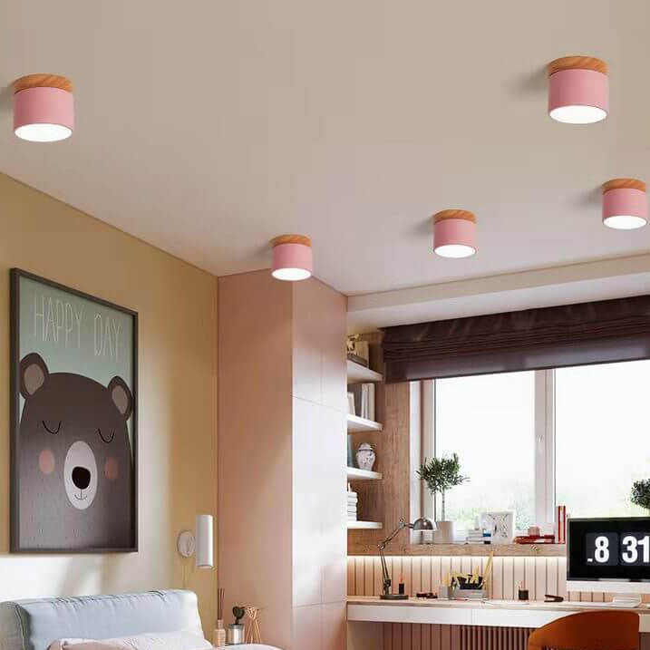Modern Flush Mount Ceiling Light | Scandinavian Design with Color Changing LED | Versatile Lighting for Hallway and Living Room