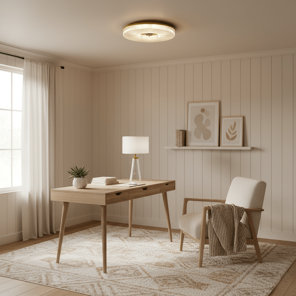 Modern Flush Mount Ceiling Light with Integrated LED & Dimmable Feature | Versatile Copper Fixture for Effortless Illumination