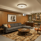 Modern Flush Mount Ceiling Light with Integrated LED & Dimmable Feature | Versatile Copper Fixture for Effortless Illumination