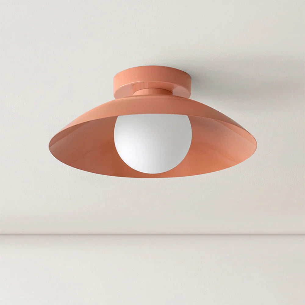 Modern Flush Mount Ceiling Light with Integrated LED & Rose Copper Finish for Stylish Ambiance