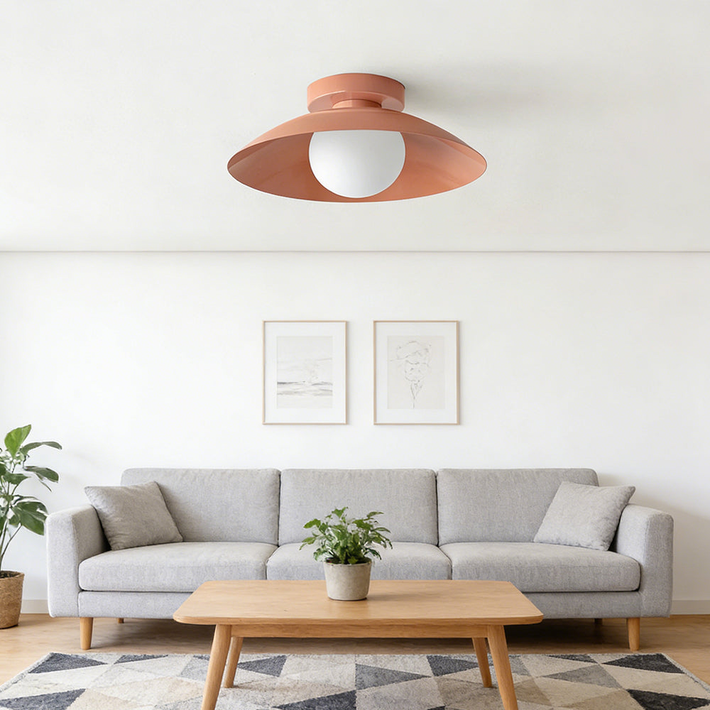 Modern Flush Mount Ceiling Light with Integrated LED & Rose Copper Finish for Stylish Ambiance
