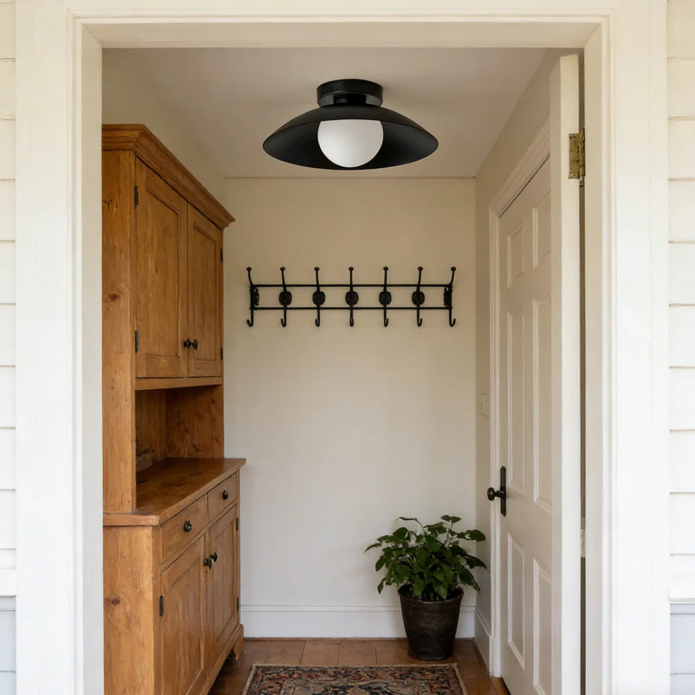 Modern Flush Mount Ceiling Light with Integrated LED & Rose Copper Finish for Stylish Ambiance