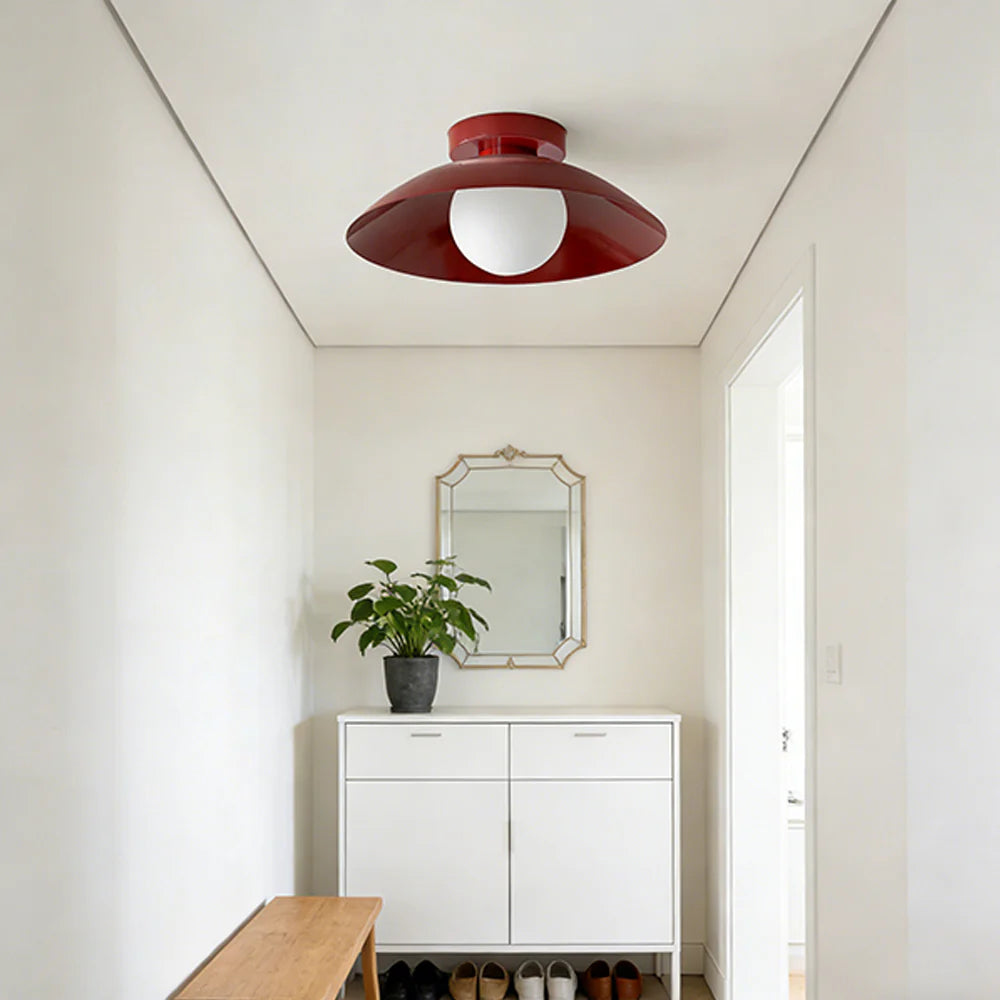 Modern Flush Mount Ceiling Light with Integrated LED & Rose Copper Finish for Stylish Ambiance