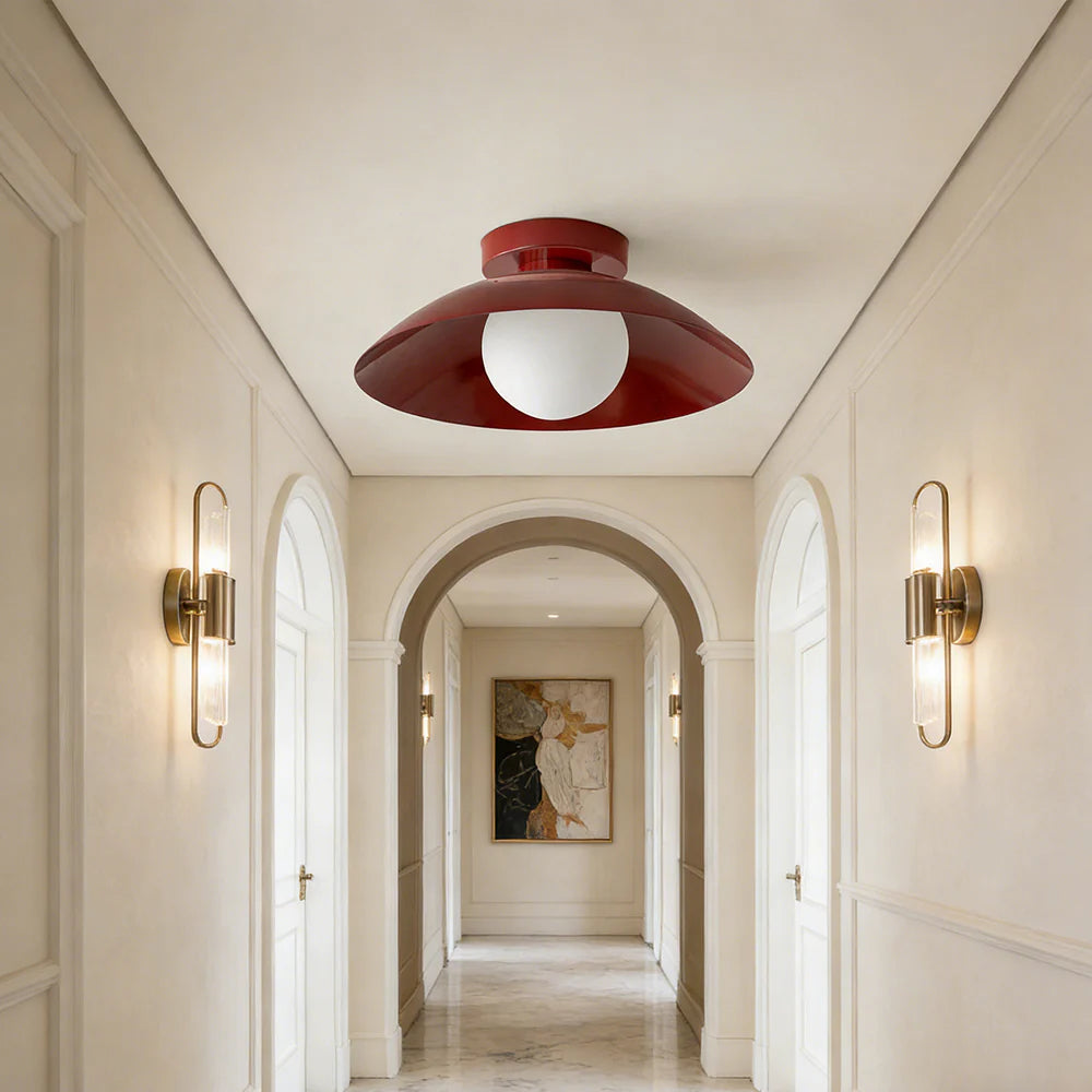 Modern Flush Mount Ceiling Light with Integrated LED & Rose Copper Finish for Stylish Ambiance