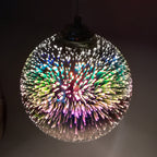 Modern Glass Pendant Light | 3D Colorful Fireworks Design with Adjustable Chain for Vibrant Kitchen Pendant Lighting