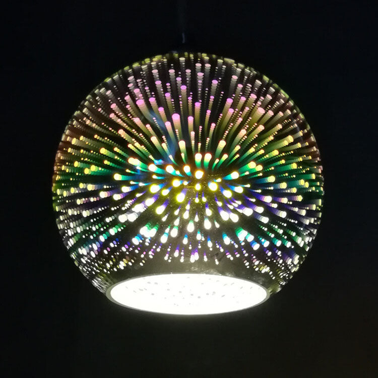 Modern Glass Pendant Light | 3D Colorful Fireworks Design with Adjustable Chain for Vibrant Kitchen Pendant Lighting
